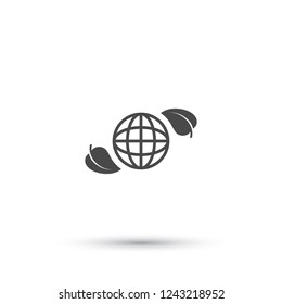 earth and leaf icon. Vector  Eps 10 