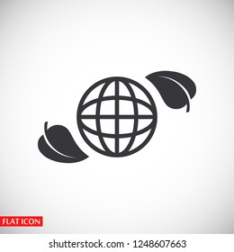 earth and leaf icon. Vector  Eps 10 