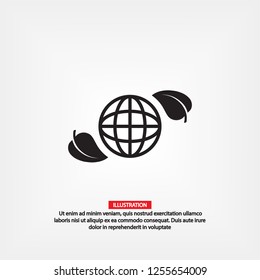 earth and leaf icon. Vector  Eps 10 