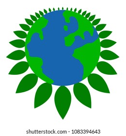 Earth with leaves