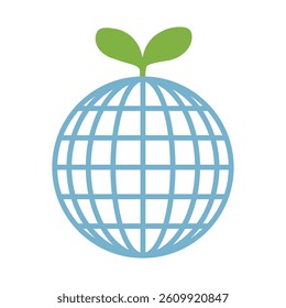 Earth with leaves growing and global image