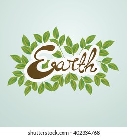 Earth and leaves illustration. Illustration EPS 10