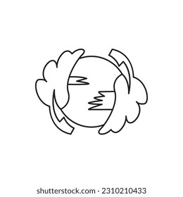 earth and Leaves logo modern sign template. logo with lineart style,