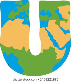 Elemento de Vector de alfabeto de letra terrestre