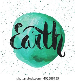 Earth Lettering Poster Earth Day Paint Stock Vector (Royalty Free ...