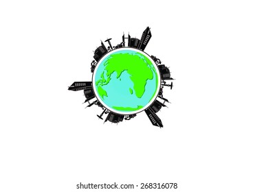 Earth Life in abstract background.