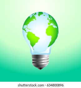 Earth Light Bulb Energy Sustainable Development Stock Vector (Royalty ...