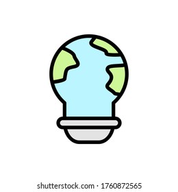 Earth, light bulb icon. Simple color with outline vector elements of mother earth day icons for ui and ux, website or mobile application