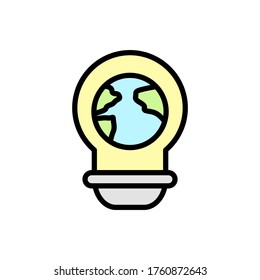 Earth, light bulb icon. Simple color with outline vector elements of mother earth day icons for ui and ux, website or mobile application