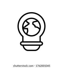 Tierra, icono de la bombilla. Línea simple, contorno vectorial elementos de iconos del día de la tierra madre para ui y ux, sitio web o aplicación móvil