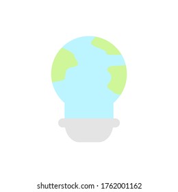 Earth, light bulb icon. Simple color vector elements of mother earth day icons for ui and ux, website or mobile application