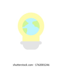 Erde, Glühbirne-Symbol. Einfache, farbige Vektorelemente von Mutter-Erde-Day-Symbolen für i und ux, Website oder mobile Anwendungen