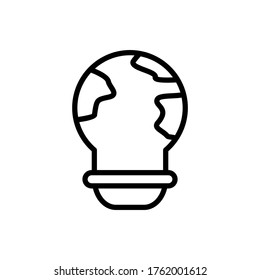 Tierra, icono de la bombilla. Línea simple, contorno vectorial elementos de iconos del día de la tierra madre para ui y ux, sitio web o aplicación móvil