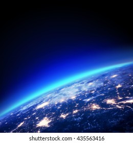 earth and light horizon from space, vector illustration