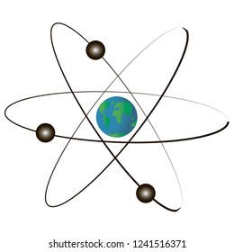 Earth like atom icon science and technologies