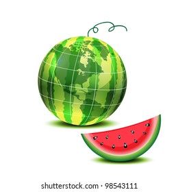 Earth as like watermelon, concept vector illustration, eps10