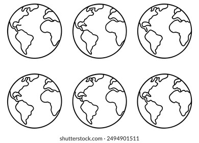Earth line art artistic world depiction