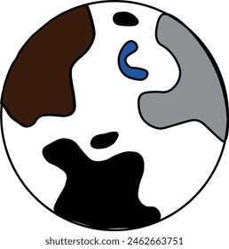 Earth Line Art Hd Transparent, Simple Earth Line Art Black Color,Color Earth line dawing.