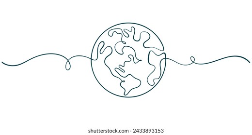 Ilustración vectorial de estilo de línea de tierra, día de la tierra, ilustración vectorial de estilo de línea de día del medio ambiente