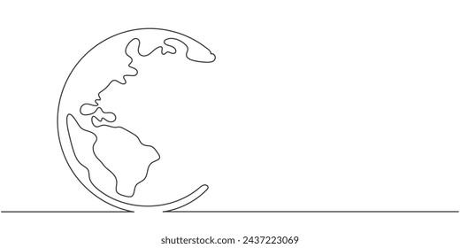 Earth line art style vector illustration, earth day, Environment day line art style vector illustration