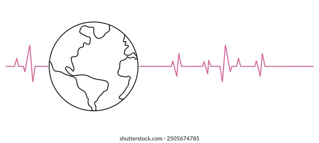 Vector de estilo de arte Earth Line