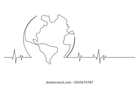 Vector de estilo de arte Earth Line
