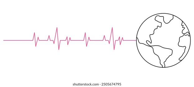 Vector de estilo de arte Earth Line