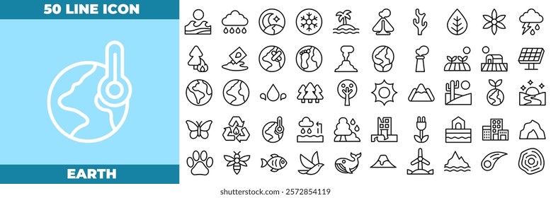 Earth Line Editable Icons set. Vector illustration in modern thin line style of earth icons: globe, earth, world, etc