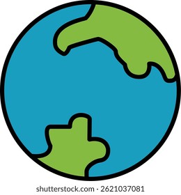 Earth Line Filled Vector Icon Design