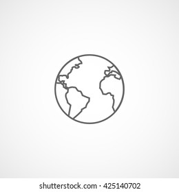 Earth Line Icon On White Background