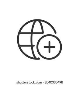 Earth line icon, sign or symbol. Premium pictogram in trendy outline style. Earth pixel perfect vector icon isolated on a white background. 