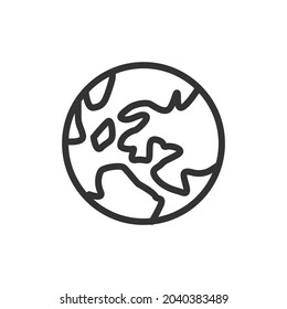 Earth line icon in trendy style. Stroke vector pictogram isolated on a white background. Earth premium outline icons.
