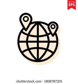 Vector de icono de la línea terrestre. Concepto de icono de entrega. Ilustración vectorial Eps10.