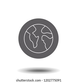 Earth Line Icon. Vector Icon Isolated on White Background. Trendy flat ui sign design, graphic pictogram.