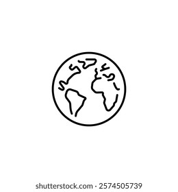 Earth linear icon. Thin line customizable illustration. Contour symbol. Vector isolated outline drawing. Editable stroke