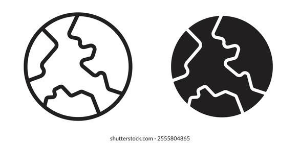 Earth liner icon vector set.