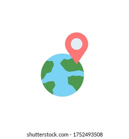 Earth, location icon. Simple color vector elements of navigation icons for ui and ux, website or mobile application