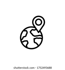 Earth, location icon. Simple line, outline vector elements of navigation icons for ui and ux, website or mobile application