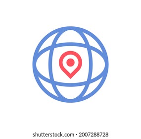 planilla de diseño de vectores del logotipo del pin de ubicación terrestre
