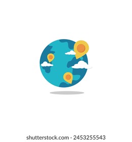 Plantilla de diseño de Vector de Locación terrestre