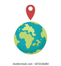 Earth and location vector. free space for text. wallpaper. background.
