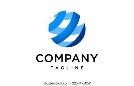 Earth logo of connected crossed thick lines
