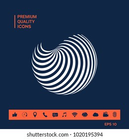 Earth logo design with elegant stripes