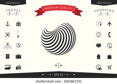 Earth logo design with elegant stripes