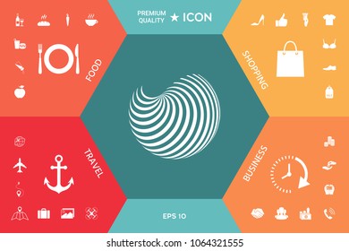 Earth logo design with elegant stripes