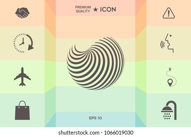 Earth logo design with elegant stripes