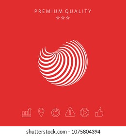 Earth logo design with elegant stripes