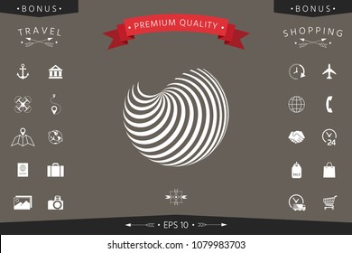 Earth logo design with elegant stripes