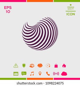 Earth logo design with elegant stripes
