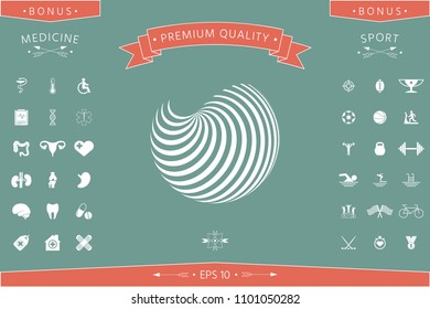 Earth logo design with elegant stripes